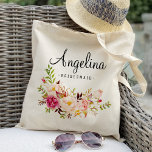 Rustic Blommigt Bridesmaid Personlig-6 Tygkasse<br><div class="desc">Kolla in över 100 populära stilar i bröllop tote bags från min butik "Bröllop Tote bags"!</div>