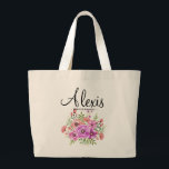 Rustic Blommigt Bridesmaid Personlig Jumbo Tygkasse<br><div class="desc">Höj speciella firande-dagen med personligen "Bröllop Tote bags" för brudgummar och andra speciella gäster från brudens sida. Bröllop tote bags, tote bags bröllop, blommigt tote bags och mer för er stora dag. Anpassa med namn och titel för bröllop - Designer tote bags, Rustic blommigt, Rustic tote bags, namn, personlig tote...</div>