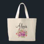 Rustic Blommigt Bridesmaid Personlig Jumbo Tygkasse<br><div class="desc">Höj speciella firande-dagen med personligen "Bröllop Tote bags" för brudgummar och andra speciella gäster från brudens sida. Bröllop tote bags, tote bags bröllop, blommigt tote bags och mer för er stora dag. Anpassa med namn och titel för bröllop - Designer tote bags, Rustic blommigt, Rustic tote bags, namn, personlig tote...</div>
