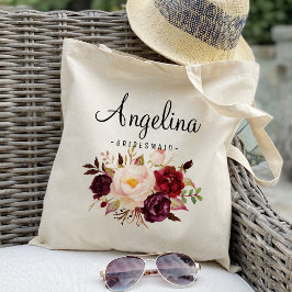 Rustic Blommigt Bridesmaid Personlig Tygkasse