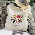 Rustic blommigt Bridesmaid Personlig Tygkasse<br><div class="desc">Om du klickar på "Anpassa den här mallen" kan du anpassa ytterligare. Du kan ändra teckensnittet storlekt,  teckensnitt färg med mera! Se till att checka ut 1 000 -matchande artiklar i vår butik:)</div>