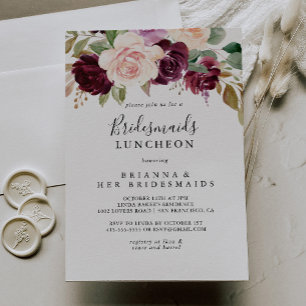 Rustic Blommigt Bridesmaids Luncheon Shower Inbjudningar