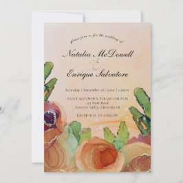 Rustic Blommigt Bröllop Inbjudningar