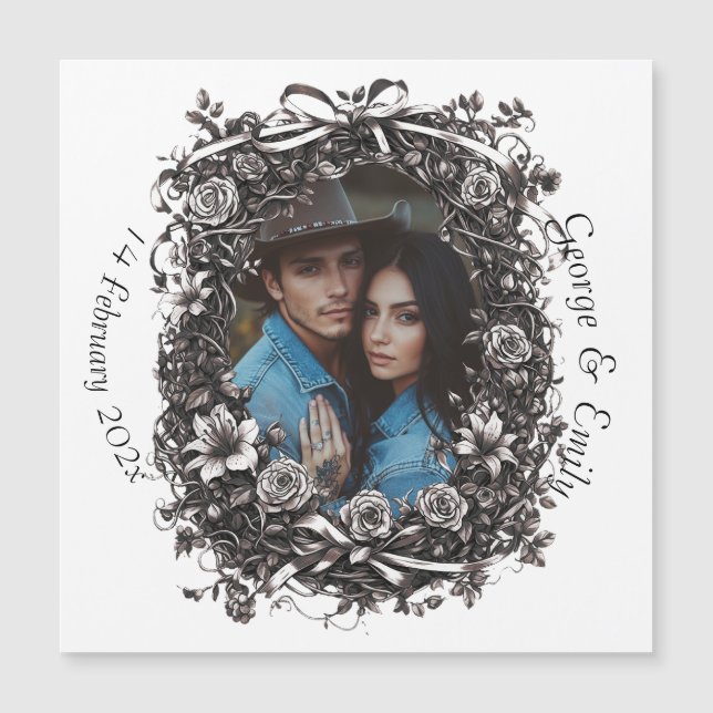 Rustic Blommigt Bröllop, sepia. (Framsida)