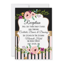 Rustic Blommigt Bröllopsrecept Party-kort