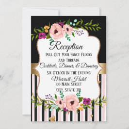 Rustic Blommigt Bröllopsrecept Party-kort Inbjudningar