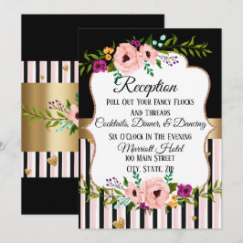 Rustic Blommigt Bröllopsrecept Party-kort Inbjudningar