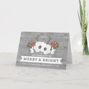 Rustic Blommigt Brother & Sister i Juljul Helgkort