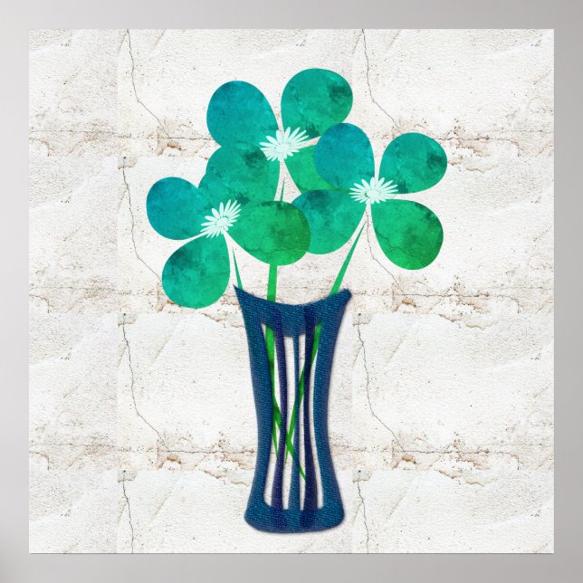 Rustic Blommigt Collage Poster (Framsidan)