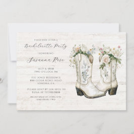 Rustic Blommigt Cowgirl Boots Bachelorette Party Inbjudningar