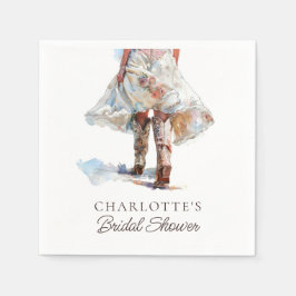 Rustic Blommigt Cowgirl Möhippa Napkins Pappersservett