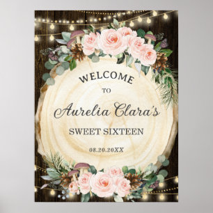 Rustic  Blommigt Enchanted Forest Sweet sixteen Poster