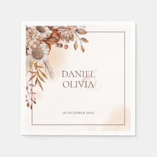 Rustic Blommigt Fall Wedding Pappersservett