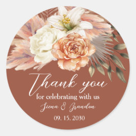Rustic Blommigt Fall Wedding Tack Sticker Runt Klistermärke