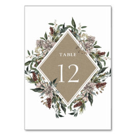 Rustic Blommigt Fall Winter Wedding Bordsnummer