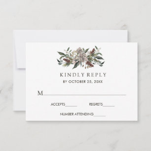 Rustic Blommigt Fall Winter Wedding OSA Kort
