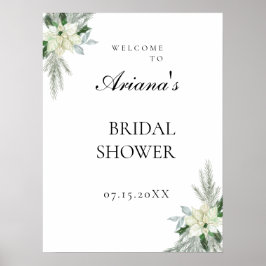 Rustic Blommigt Fall Winter Wedding Poster
