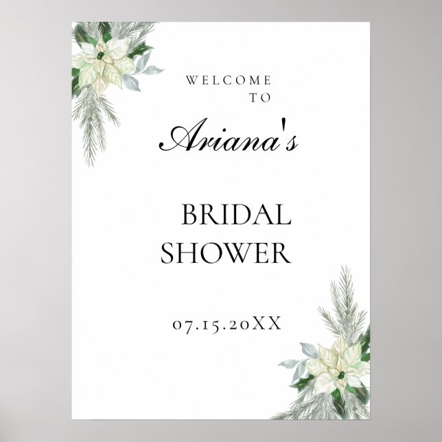Rustic Blommigt Fall Winter Wedding Poster (Framsidan)