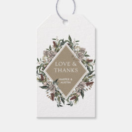 Rustic Blommigt Fall Winter Wedding Presentetikett