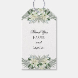 Rustic Blommigt Fall Winter Wedding Presentetikett