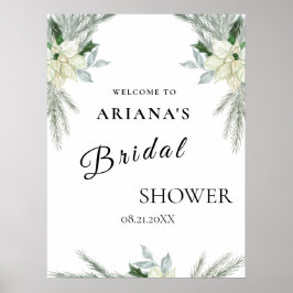 Rustic Blommigt Fall Winter Wedding-tecken Poster