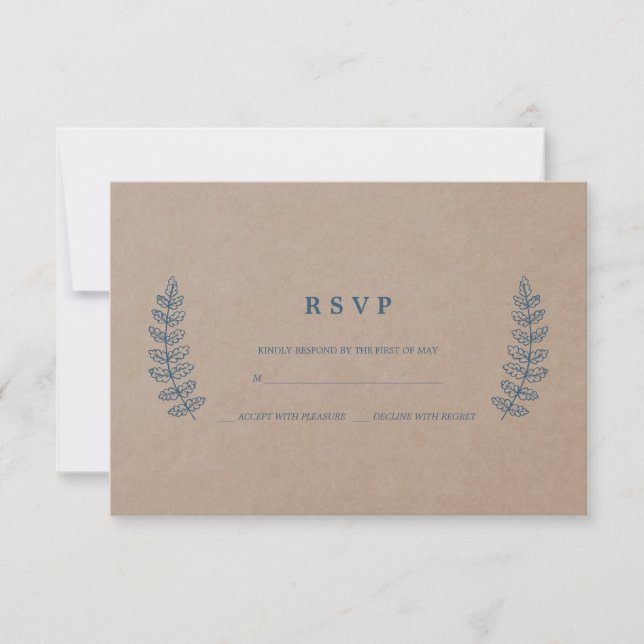 Rustic Blommigt | Faux Kraft Bröllop OSA Card Kort (Framsida)