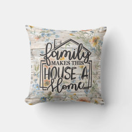 Rustic Blommigt för familjehem Kudde