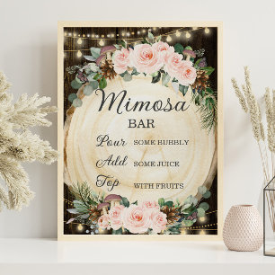 Rustic  Blommigt Förändrad Forest Mimosa Pub Poster
