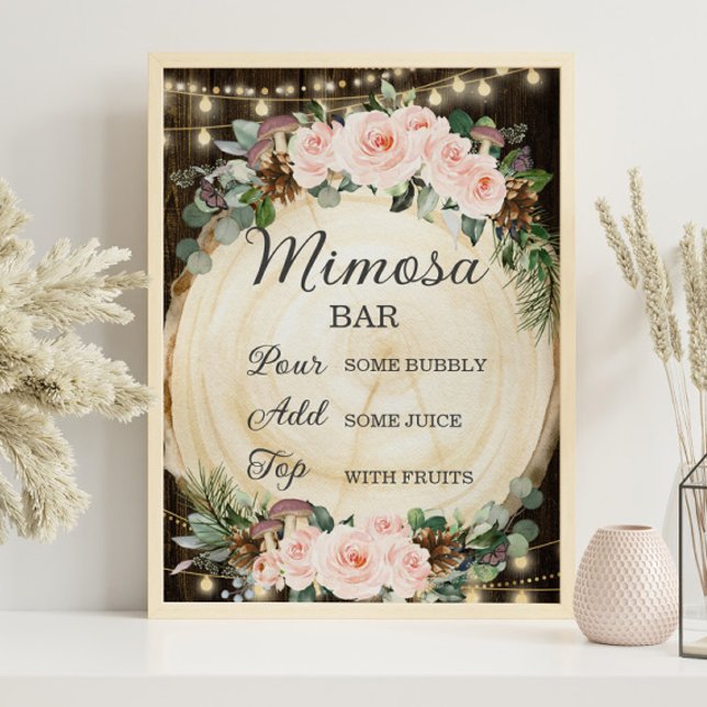 Rustic  Blommigt Förändrad Forest Mimosa Pub Poster (Skapare uppladdad)