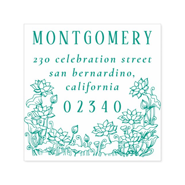 Rustic Blommigt Gräns Family Namn & Returadress Självfärgande Stämpel (Design)