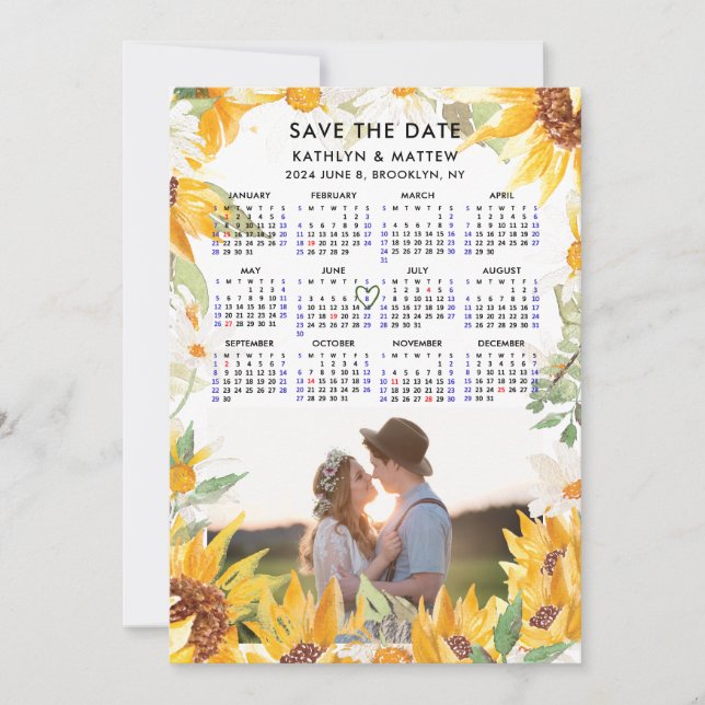 Rustic Blommigt Greenery Simple Photo Save Date Spara Datumet (Framsida)