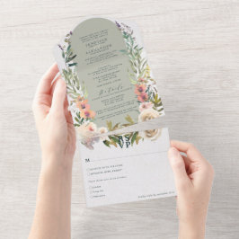 Rustic Blommigt Grönt Sage Bröllop