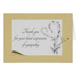 Rustic Blommigt Heart, tack för sympati Hälsningskort