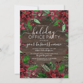 Rustic Blommigt Holly Ivy Wood Corporate Helgdag Inbjudningar
