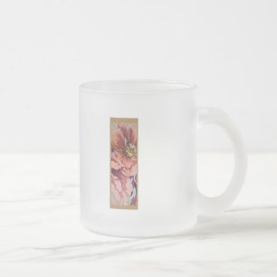 Rustic Blommigt Initial Brev I Monogram Frostad Glasmugg