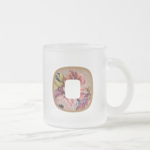Rustic Blommigt Initial Brev O Monogram Frostad Glasmugg