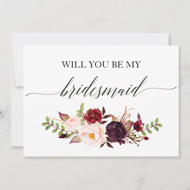 Rustic Blommigt Kommer du att bli min hedersbetyge Inbjudningar (Framsida)