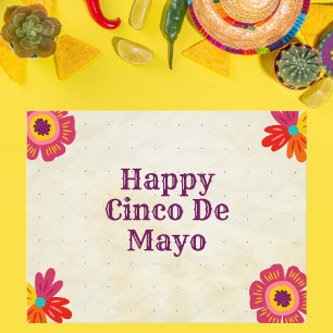 Rustic Blommigt Lycklig Cinco de Mayo Vykort