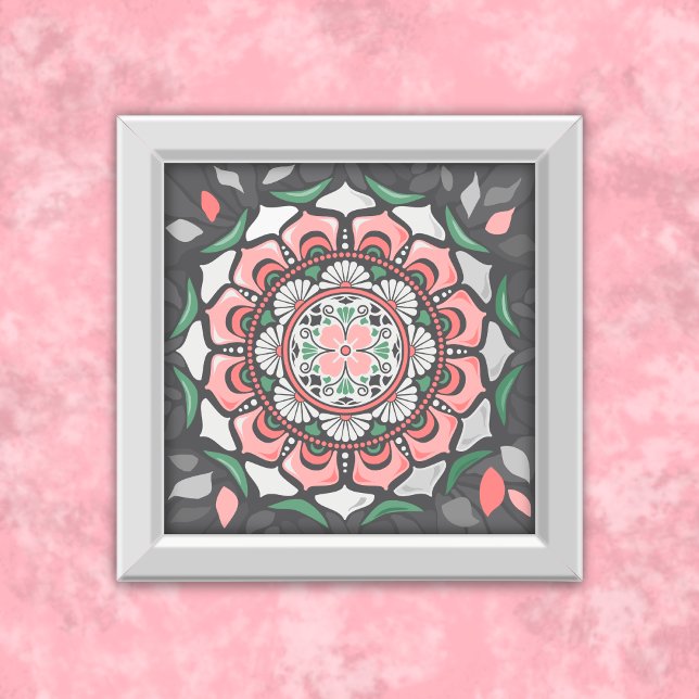 Rustic Blommigt Mandala Poster (Skapare uppladdad)