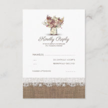 Rustic Blommigt Mason Burk | Bröllop OSA för överl