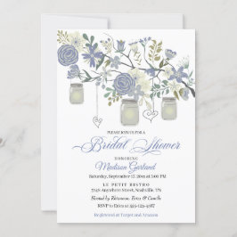 Rustic Blommigt Mason Burk Inbjudningskort för möh