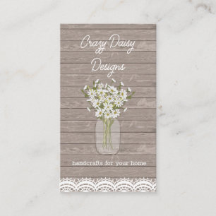 Rustic Blommigt Mason Burk Wood Visitkort