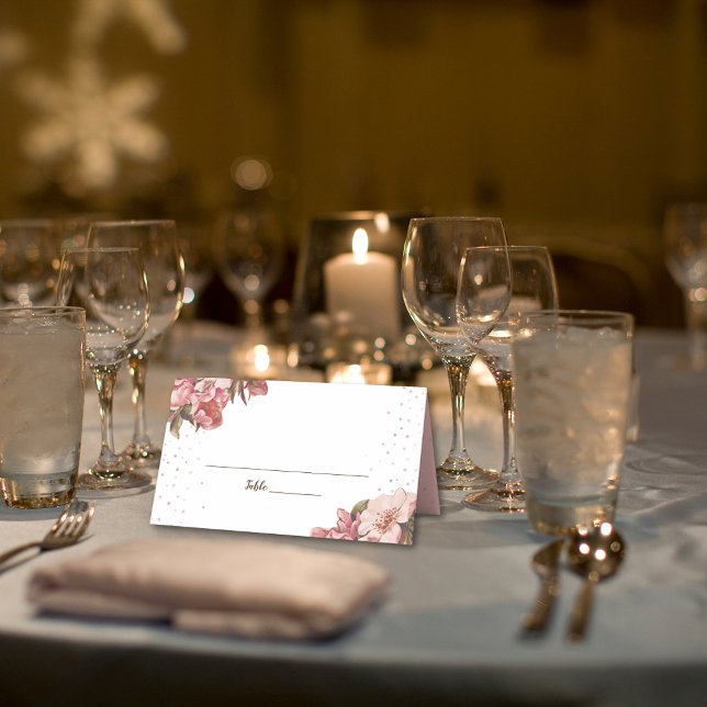 Rustic Blommigt Mauve Bröllop Placeringskort (Skapare uppladdad)