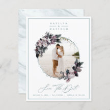 Rustic Blommigt Mint-ramfoto och -kalligrafi