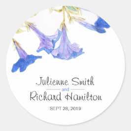 Rustic Blommigt Modern Botanical Bröllop Sticker Runt Klistermärke