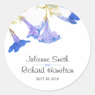 Rustic Blommigt Modern Botanical Bröllop Sticker Runt Klistermärke