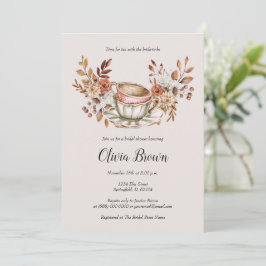 Rustic Blommigt Möhippa Tea Inbjudningar