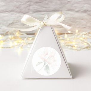 Rustic Blommigt Neutralt Elegant bröllop Runt Klistermärke