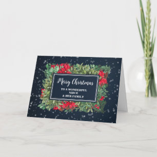 Rustic Blommigt Niece & Family God jul Kort