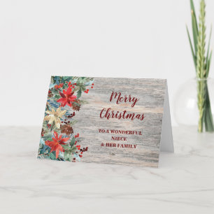 Rustic Blommigt Niece & Family God jul Kort